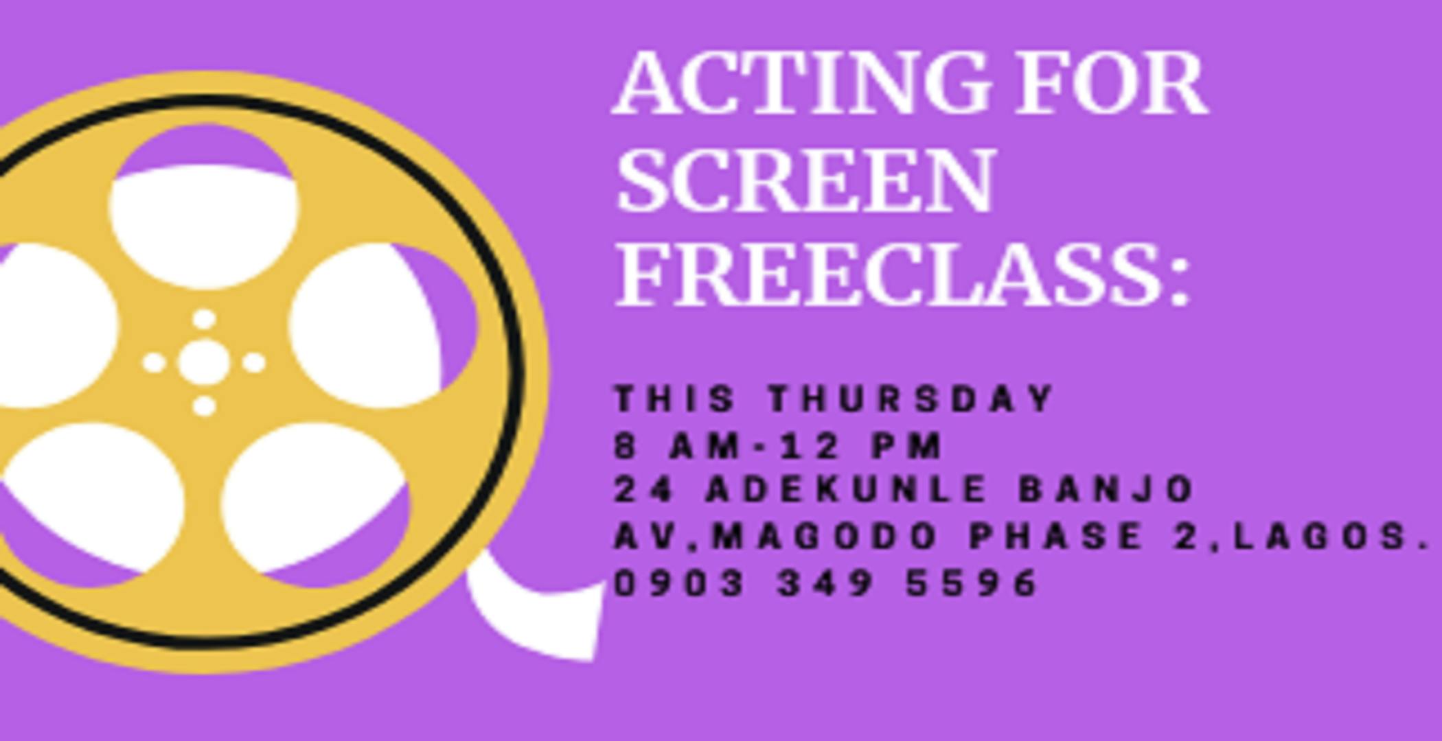 ACTING FOR SCREEN FREECLASS