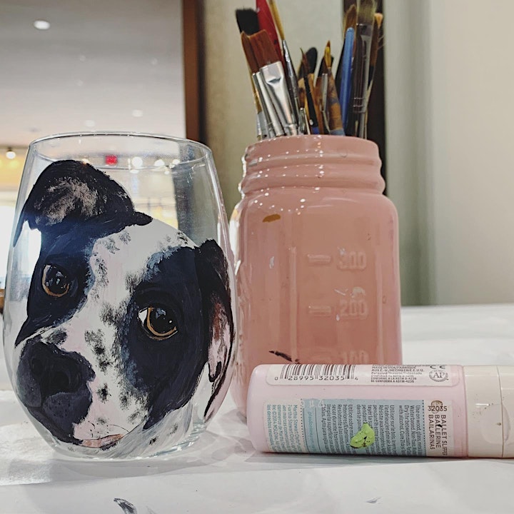 Paint Your Pet on a Wine Glass! - Acrylic on Glassware Workshop image