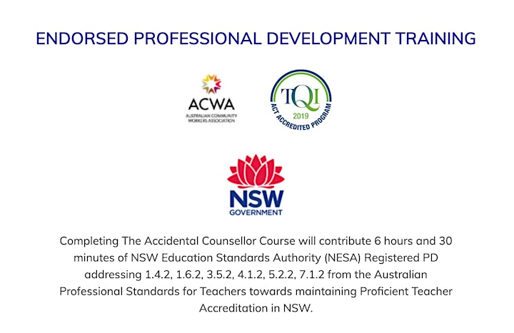 Accidental Counsellor Training Sydney August 2021 image