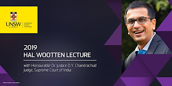 CANCELLED: 2019 Hal Wootten Lecture with Honourable Dr. Justice D.Y Chandrachud 
