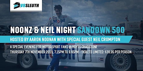 Noonz and Neil Crompton at the V8 Sleuth Open Night - Melbourne primary image