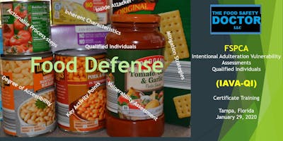 Food Defense FSPCA (IAVA-QI) Training Certificate: Tampa,FL