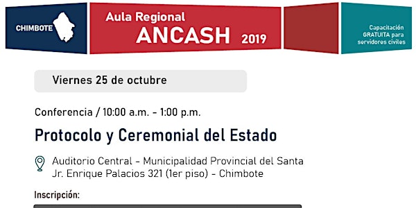 Aula Regional Ancash (Sede Chimbote) - Conferencia "Protocolo y ceremonial del Estado"