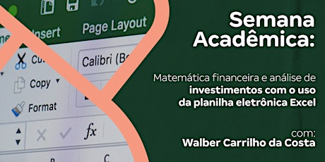 Imagem principal do evento Semana Acadêmica - Matemática financeira e análise de investimentos