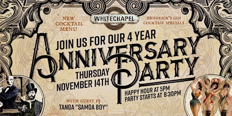 Whitechapel Four Year Anniversary Party primary image