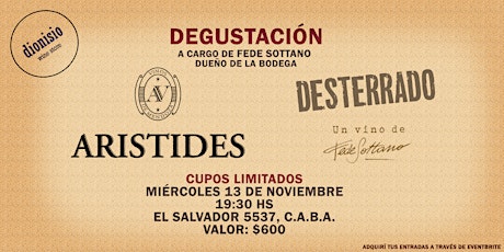 Imagen principal de Degustación ARÍSTIDES y DESTERRADO
