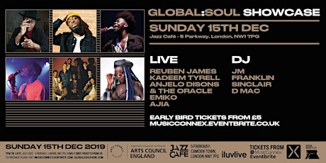 Global Soul Live Showcase: Reuben James, Kadeem Tyrell, Emiko, Ajia, Anjelo Disons & The Oracle + more TBA primary image