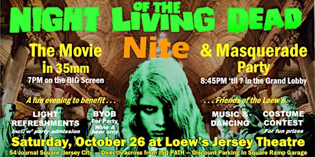 "Night of the Living Dead" Nite - The Movie AND Masquerade Party! primary image