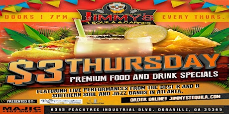 Three Dollar Thursday  Featuring Live R&B, Southern Soul  and Jazz Bands primary image