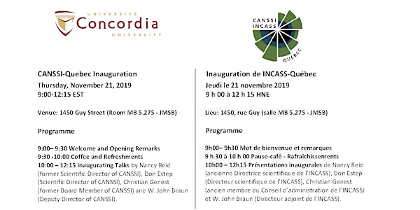 CANSSI-Quebec Inauguration/Inauguration de INCASS-Québec