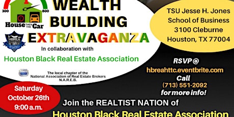 HBREA House Then the Car Wealth Building Extravaganza primary image