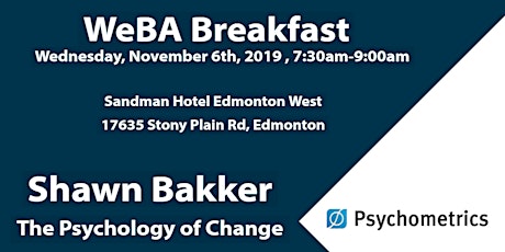 WeBA Presents - Breakfast with Shawn Bakker of Psychometrics primary image