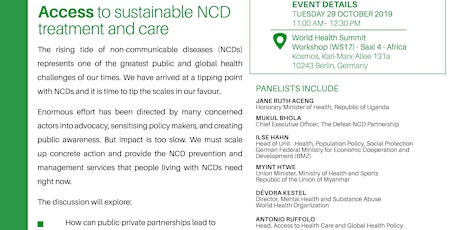 Access to Sustainable NCD Treatment and Care primary image