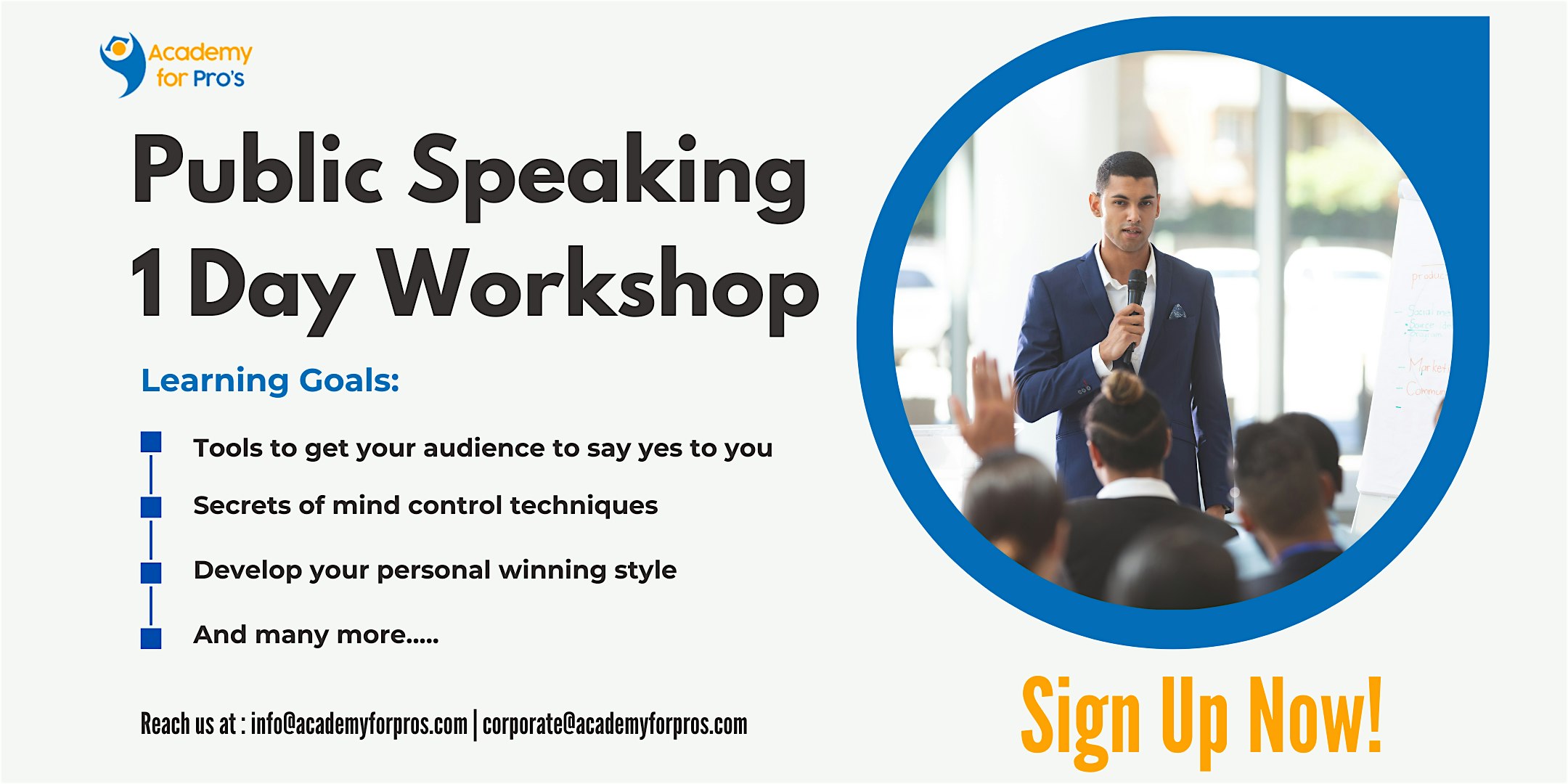 1-Day Public Speaking Workshop in Rochester, NY