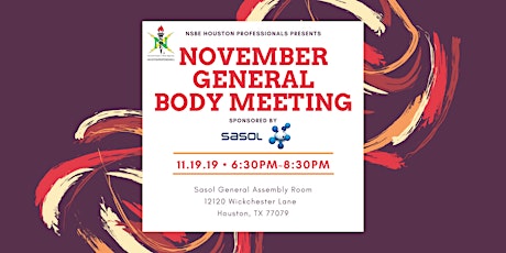NSBE Houston Professionals November General Body Meeting primary image