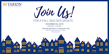 Fall 2019 Tarion Builder Update - Toronto primary image