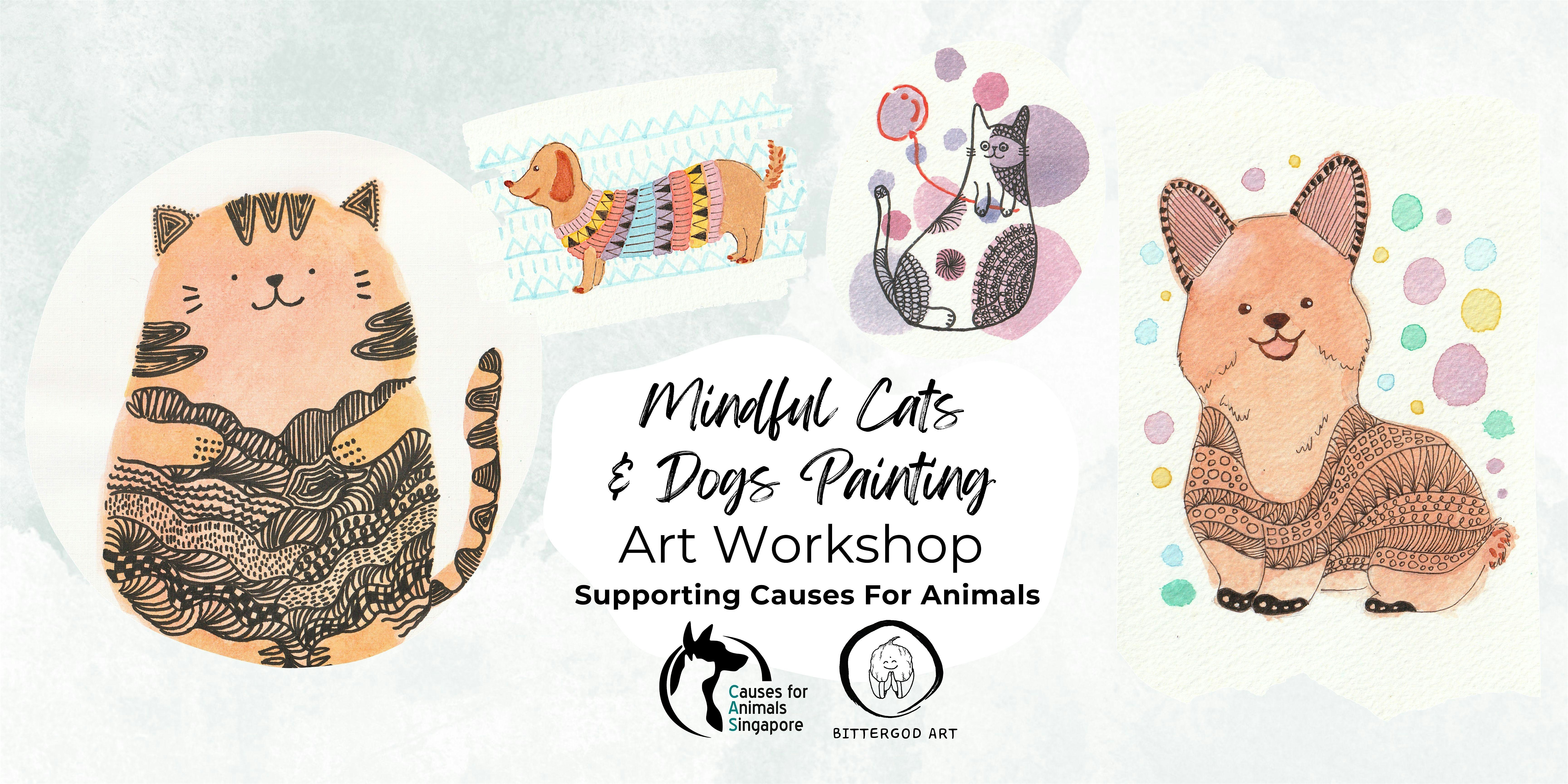 Paws and Relax: Mindful Cats and Dogs Painting Art Workshop