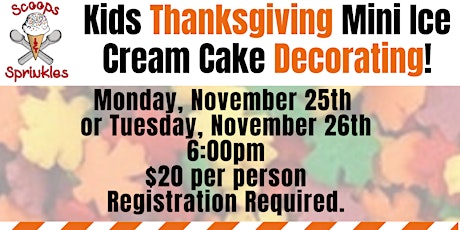 Kids Thanksgiving Mini Cake Decorating Night TUESDAY 11/26 primary image