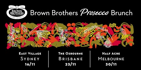 Brown Brothers  $55pp Prosecco  Brunch - Sydney primary image