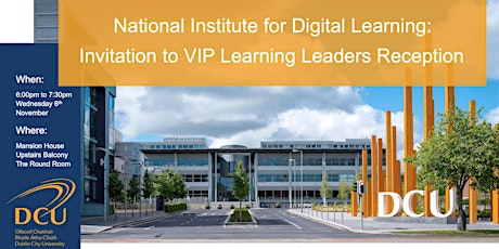 Invitation to Special VIP Learning Leaders Reception hosted by DCU