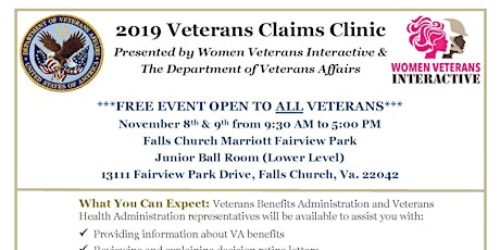 2019 Veterans Claim Clinic Presented by WVI & the U.S. Dept. of Vet Affairs primary image