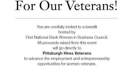 Give Thanks for our Veterans -First National Bank Women in Business Council primary image