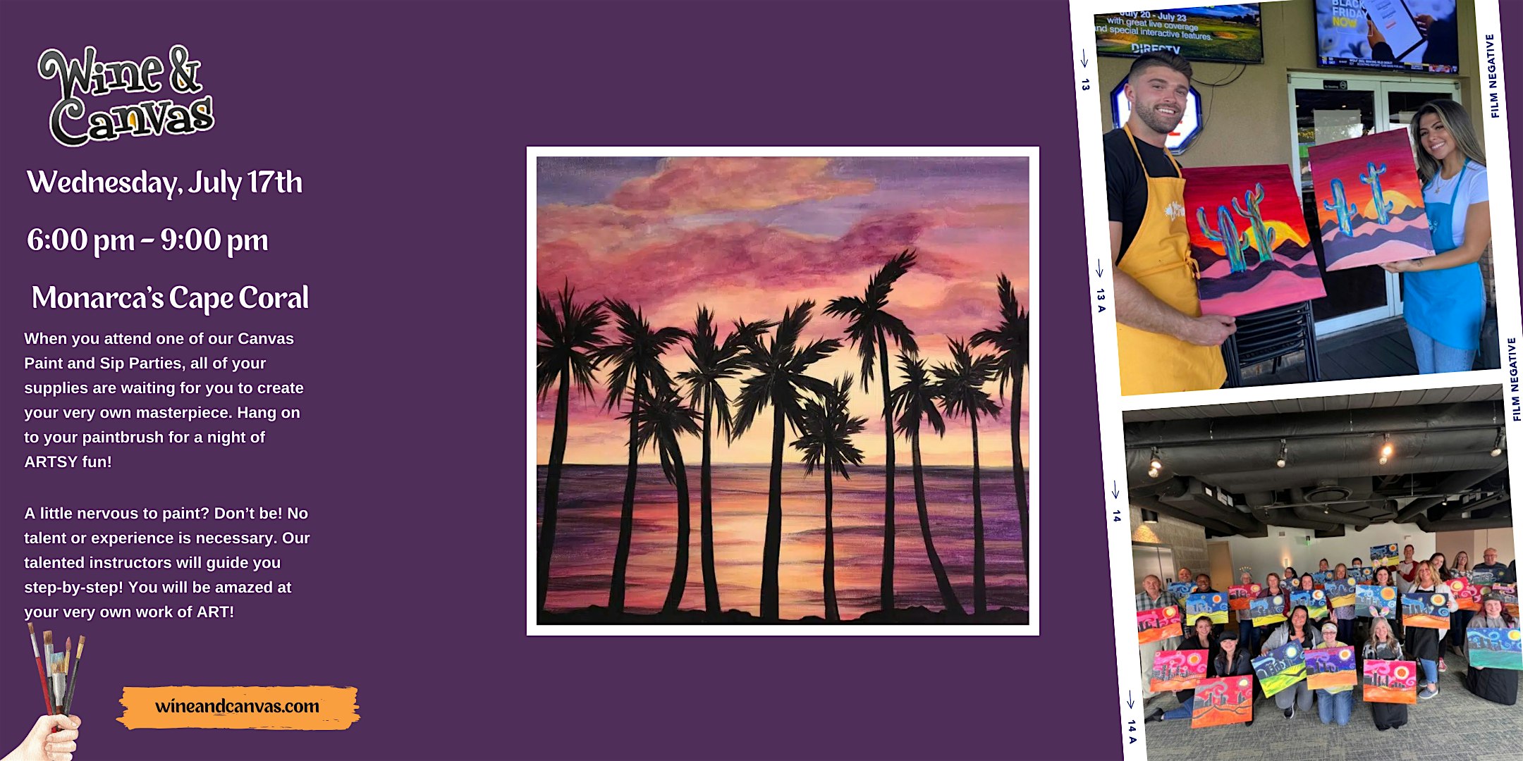 Cape Coral Paint Party \u2013 Purple Palms