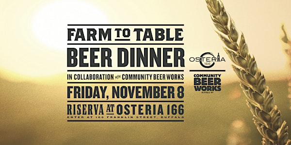 Farm-To-Table Beer Dinner with Community Beer Works