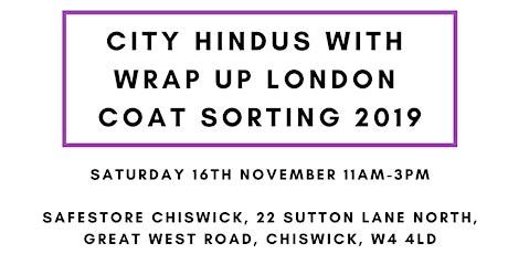 City Hindus with Wrap Up London Coat Sorting 2019 primary image