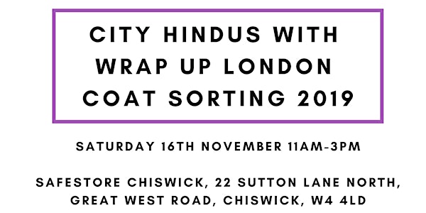 City Hindus with Wrap Up London Coat Sorting 2019
