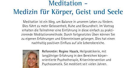Hauptbild für Meditation-Medizin für Körper, Geist und Seele- Wozu dient die Meditation?