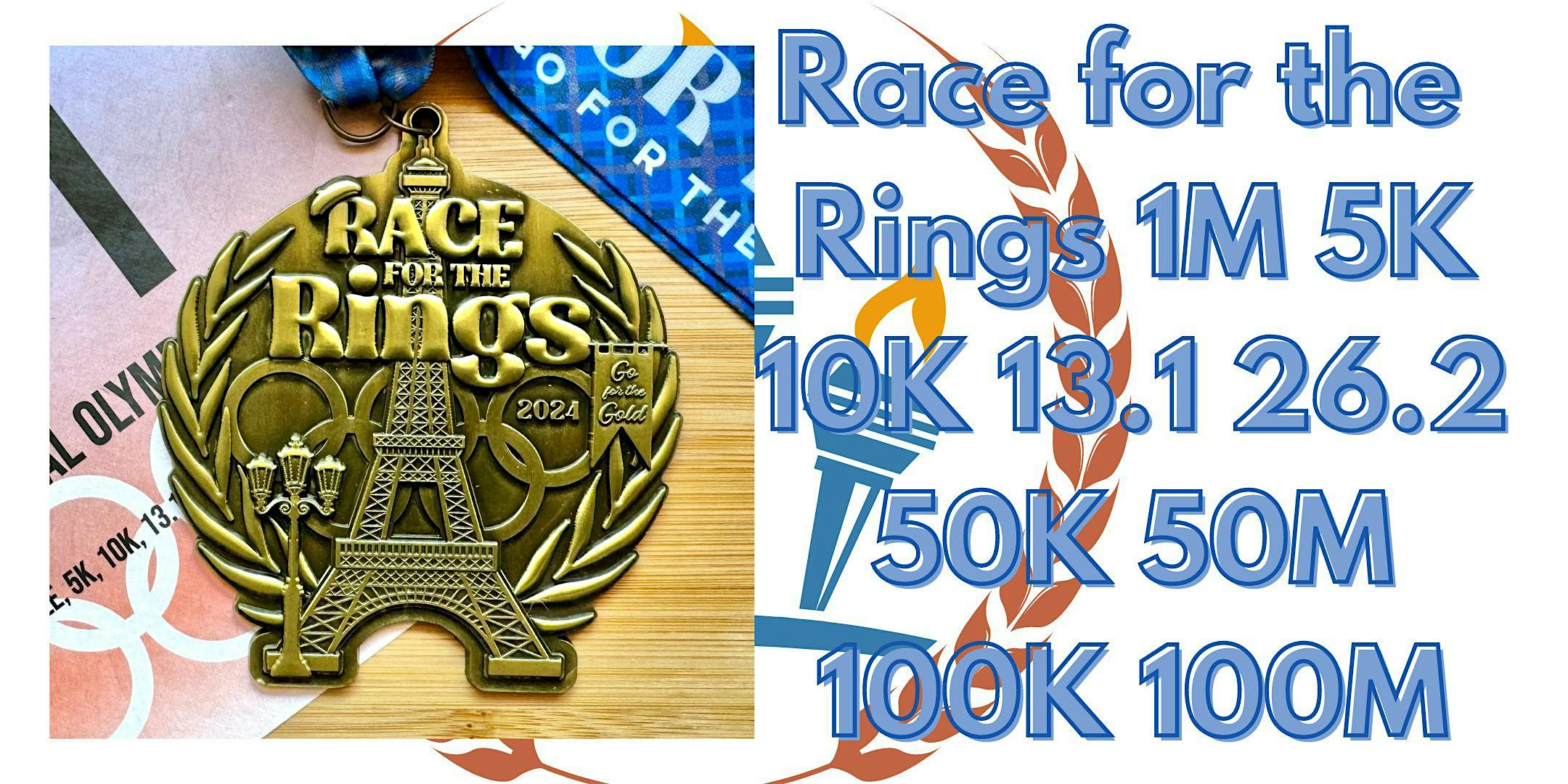 Race for the Rings 1M 5K 10K 13.1 26.2 50K 50M 100K 100M