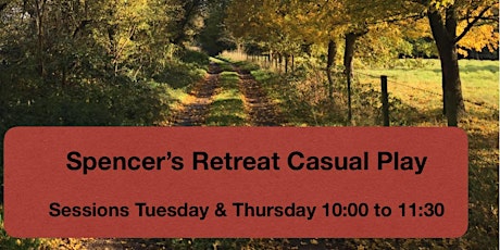 Spencers Retreat Tuesday play session 10:00 to 11:30 primary image