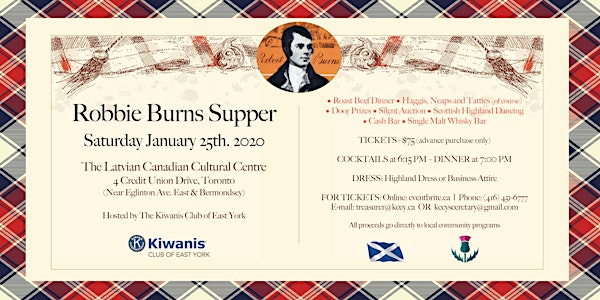 East York Kiwanis Robbie Burns Supper 2020