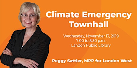 Climate Emergency Townhall with MPP Peggy Sattler primary image