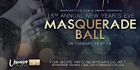 ANNUAL NEW YEAR'S EVE MASQUERADE BALL 2020 AT UMAYA