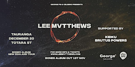 Lee Mvtthews Bones Album Tour - Tauranga primary image