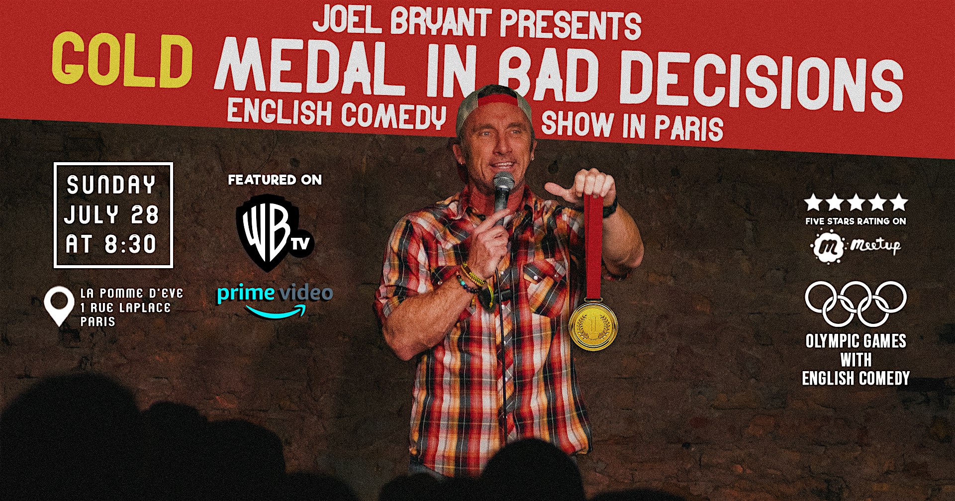 Gold Medal in Bad Decisions| English Stand-Up Show in Paris by Joel Bryant