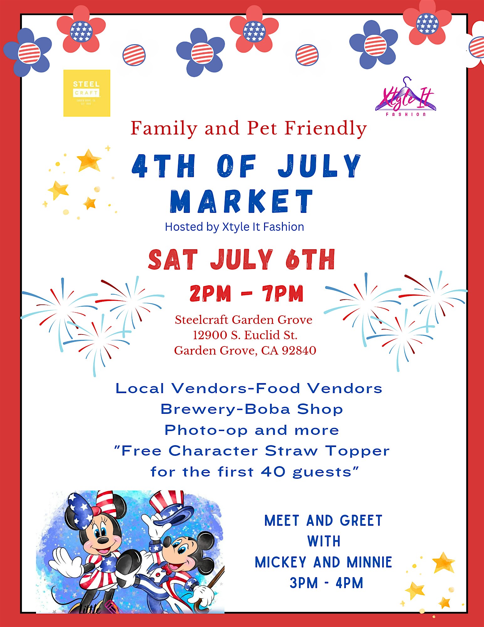 Family Friendly 4th of July Pop-Up, Meet and Greet Mickey and Minnie