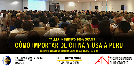 Imagen principal de Taller Gratis Cómo Importar de China y Usa a Perú (Miraflores)