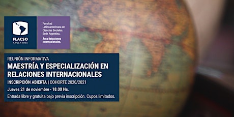 Imagen principal de Reunión informativa Maestría en Relaciones Internacionales