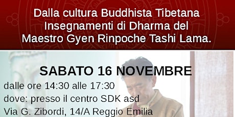 Immagine principale di Insegnamenti di Dharma del Maestro Gyen Rinpoche Tashi Lama. 