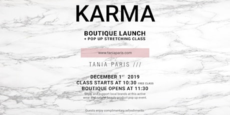KARMA - POP Up Shop and Stretching Class primary image