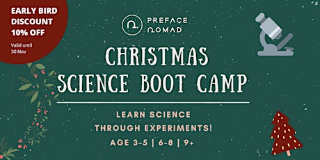 Christmas Science Boot Camp for Kids - Age 3-5 | 6-8 | 9+ primary image