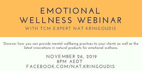 Emotional Wellness Webinar with TCM Expert Nat Kringoudis primary image