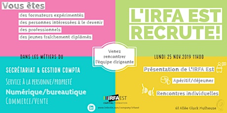 Rencontre FORMATEURS IRFA EST 2019