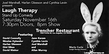 Laugh Therapy - Saturday Nov 16, 2019 - Trencher Restaurant Echo Park primary image