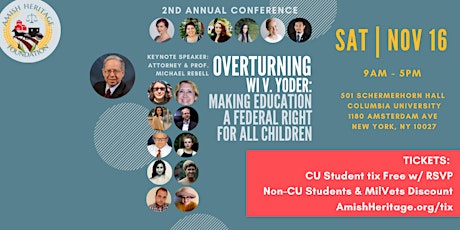 Overturning Wisconsin v. Yoder: Making Education a Federal Right for All Children (2nd Annual Conference) primary image
