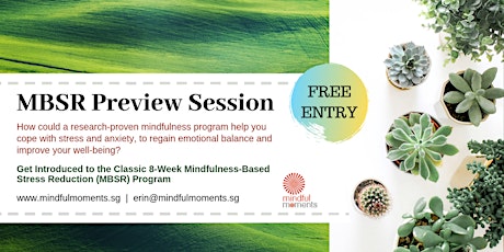 Mindfulness MBSR Preview: Saturday 11 January 2020 primary image