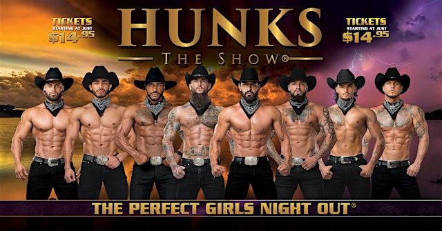 Imagem principal do evento HUNKS The Show at Swingin Doors Saloon (Terrell, TX) 07/09/26